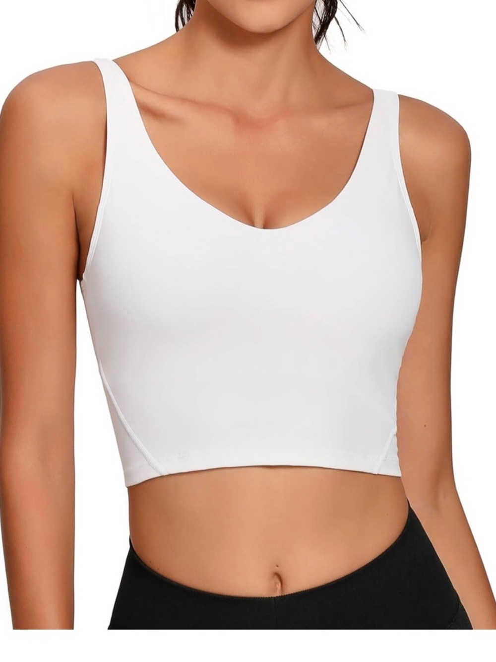 White Sports Bra Crop Tank Top